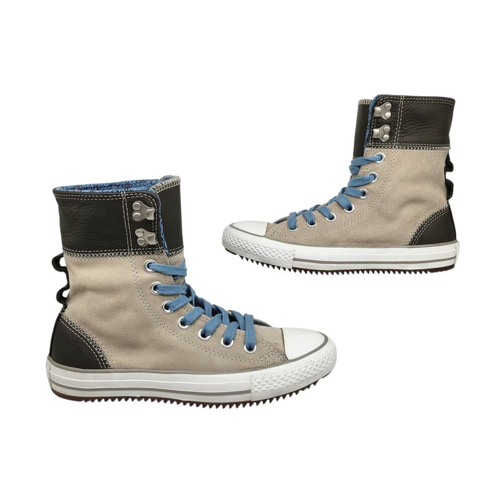 Converse Shoes Womens 6 Gray Blue Suede Boots Leather Grunge Punk Steampunk - Picture 3 of 15